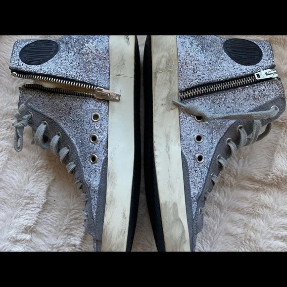 GOLDEN GOOSE GLITTER GREY SILVER FRANCYS EUC 38 - Picture 14 of 17